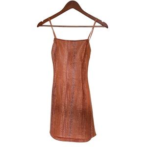 Urban Outfitters Orange Snakeskin Mini Dress